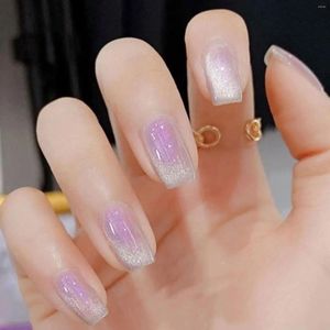False Nails Crystal Style Square Fake Chip-Proof Smudge-Proof For Nail Technician Daily Use