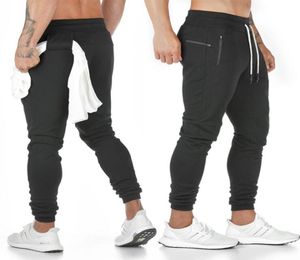 Pantaloni da uomo personalizzati di alta qualità039s imbottiti affusolati Fit Track Training Sport Tasca con cerniera Sudore PalestraSkinny Street Wear Jogging Tr8048509