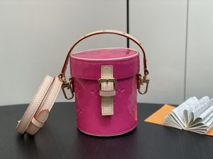 Nova bolsa feminina de alta qualidade bolsa de ombro único couro patente em relevo saco balde m24102 astor bolsa