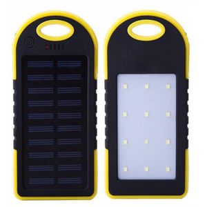 Ny 5000mAh Solar Power Charger Mobile Power LED Camping Lamp ficklampa Dual USB Batterisolpanel Vattentät Portable Bank för1376756