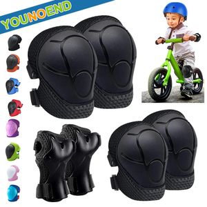 6PCS Dzieci Elbow Pads Podkładki na nadgarstki Podkładki kolanowe dla 3-7-letnich dzieci w rolkach rowerowych rowerowych rowerowych łyżwach BMX łyżwiarzy 240226