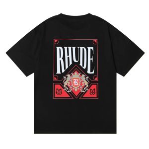 Vår sommaren rhude t shirt man skjortor kvinnor tees skateboard överdimensionerade män kort ärm t-shirt märke mens t-shirts oss s-xxl