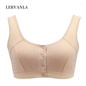 Bras Lervanla 6031 Mastektomi BH med fickor Front Stängning Bomull Plus Size Size Lingerie for Post Surgery Women Silicone Insert