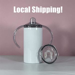 Lokalt lager sublimering sippy cup med dubbla lock 12oz kaffemuggar termiska överföring barn koppar isolering vatten flaska a022728