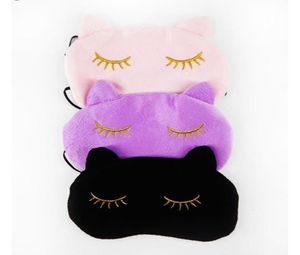 10x Cucommax Cute Cat Sleeping Eye Mask Nap Cartoon Eye Shade Sleep Mask Black Mask Bandage on Eyes for Sleeping3433680