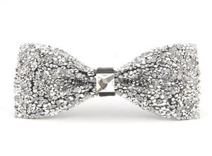 Sparkly White Rhinestone Wedding Mens Bow Tie Fashion Diamond Man Bow Ties Real Pos Tuxedos Groom In Stock 2264218