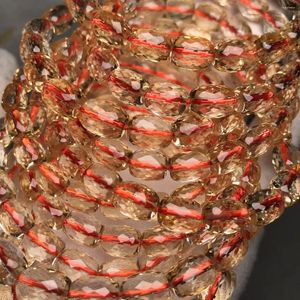 Pedras preciosas soltas meihan atacado natural superior citrino facetado tambor contas pulseira para fazer jóias design diy