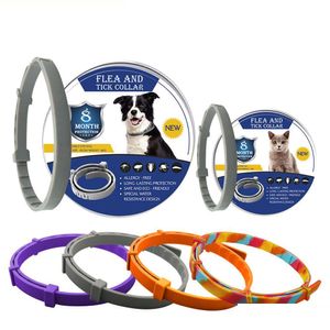 Dog Collars & Leashes Pet Dog Cat Flea And Tick Collar For Effective Protection 8 Month Deworming Anti-Mosquito Insect Puppy Repellent Dhj2N