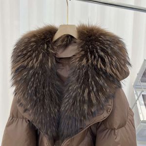 2023 Inverno Nuovo High End Down con grande collo di pelliccia di volpe per cappotto coreano allentato e caldo da donna 771385