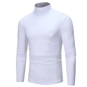 Erkek Sweaters Basic Belktleneck Tişört Erkekler İçin Fanila Düz Renk Uzun Kollu Streç Tee Teps Külot Giyim Erkek T-Shirts