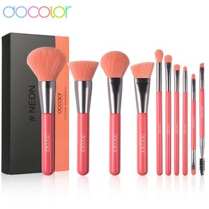 DOCOLOR Makeup Brushes Set 10st Eye Face Cosmetic Foundation Powder Blush Eyeshadow Kabuki Blandning Make Up Brush Beauty Tools 240301