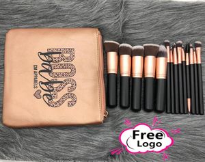 Whole 14 pcs TUOLIDI Rose Glod Cosmetic Make up Brush Kit Private Label High Quality Makeup Brushes1777985