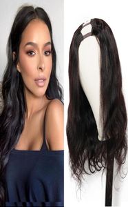 U Part Half Wig Body Wave NonLace Glueless Wigs With Clips Natural Color Remy Indian Human Hair 150 Density4726140