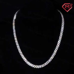 Dope Jewelry Hiphop Necklace 925 Sterling Silver Iced Out 6mm Moissanite Cuban Link Chain