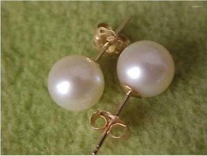 Stud Earrings Charming 7.5-8mm Real Natural South Sea White Round Pearl Women Jewelry
