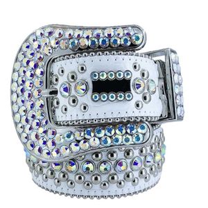 2022 BB Simon rhinestone Belt with bling rhinestones for mens Women Designer belts as birthday Christmas gift217s