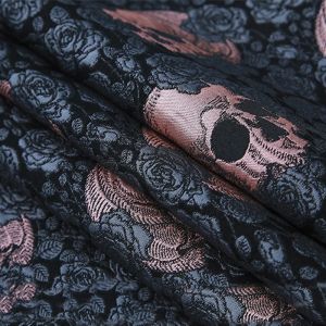 Vestidos de 145 cm de largura da França Importou Rose Metallic Jacquard Brocade Fabric, tecido tingido de Yarn Jacquard 3D para feminino