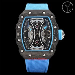 2024 YS Factory Men's Watch RM53-01 Uppgraderad storlek 43x49x16mm Tourbillon Movement Anti-Scratch Sapphire Crystal Glass Explosion-Film Watches