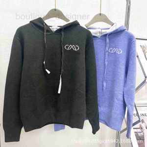 Women's Knits & Tees designer brand High Quality l Home Hooded Drawstring Knitted Pullover Sweater Fashion Loose Double Layer Wool Jacquard Soft Glutinous 8IGM