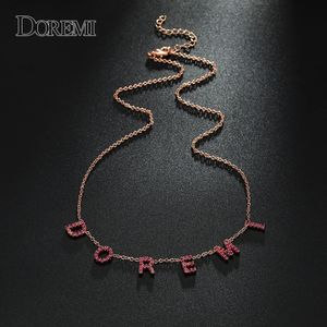 DOREMI 9mm 5 colori Personalizzati Personalizzati CZ Pietra Collana con Nome in Cristallo per Woemn Choker Catena Lettera Collane Gioielli Personalizzati Regalo 240228