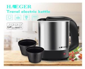 Electric Kettles 05L Mini Portable Kettle Tea Coffee rostfritt stål 1000W resevattenpanna för El Family Trip HAEGER252W1187258