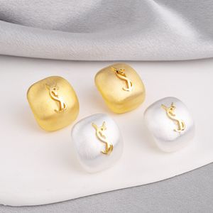 classics Charm letter Y woman earrings wihte yellow Titanium steel white designer for women stud luxury jewlery girl gold wholesale not fade