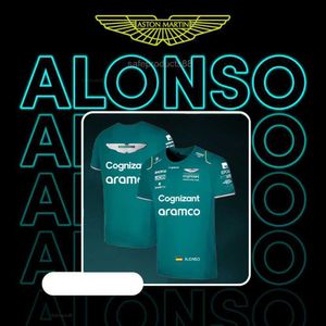 Męskie koszulki F1 2024 Aston Martin Team Alonso T-shirt Formuła 1 Racing Suit Training Extreme Sports Train