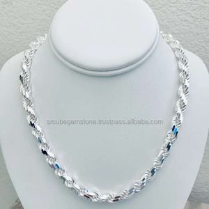 925 Rope Sterling Silver Chain 18 Inch to 26 and 6mm 9mm Necklace Polished Anti Tarnish Non for Men-women