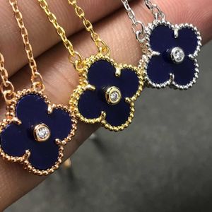 Дизайнерское ожерелье с подвеской Sweet Love Vanca Jade v Golden Clover Diamond Female Red Agate White Fritillaria 18 Rose k Rose Gold Lock Bone Chain Chain M6s5