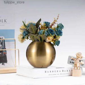Wazony wazon ze stali nierdzewnej desltop garnki kwiatowe Złote czarne różowe złoto wazon l240309