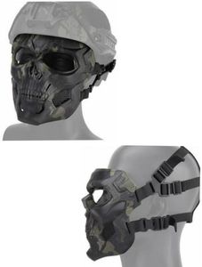 Capa tática máscaras de caveira tiro caça paintball motocicleta homens rosto cheio airsoft ciclismo caminhadas248s9377319