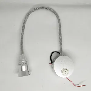 Vägglampa AC85-265V 1W LED-svenhalsmonterade svängarmsljus