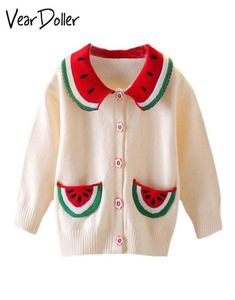 Pullover VearDoller Girls Sweater Autumn Winter Arrival Long Sleeve Children039s Clothing Cute Watermelon Kids Knitted Cardigan6619987