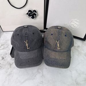 Hat de caçamba de jeans de designer masculino para homens Triângulo da marca Y letra y Caps de bola 4 temporadas Esportes de beisebol cinza preto Caps