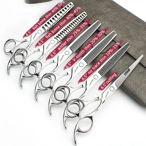 6/6.5/7/7.5 tum japansk professionell frisör sax Barber Shop Shears Hair Cuttor Scozes Thinning Rate Scissors Set240227