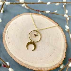 Pendant Necklaces Dainty Moon Necklace And Star Phase Karma Crescent Celestial Boho Hippie Witchy Jewelry Punk Fashion Women Gifts 2024