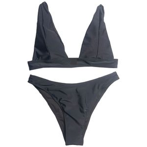 Sexig triangel Bikini Kvinnor Simple One Piece Swimsuit Rygglösa underkläder BÅDSUTVÄRD