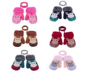 Vinter varma babyhandskar barn stickade stretch mittens barn solida flickhandskar full finger handskar stickade slumpmässiga pojkar8225519