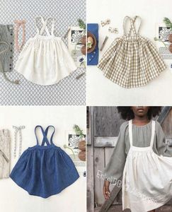 Enkelibb tillverkad av bomull och linnekvalitet barn flickor sommar ärmlös klänning märke design soor ploom barn kläder vackra q8100866