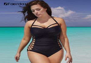 Modafaerdasi jednoczęściowy strój kąpielowy plus stroje kąpielowe kostium kąpielowy Monokini Kobiety pchnij czarny kolor Onepiece 8141984