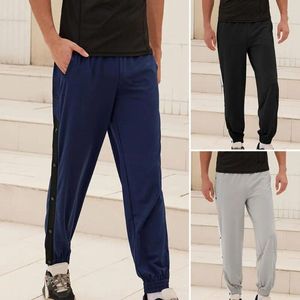 Herrbyxor tunn kontrastfärg lång svett absorption elastisk midja män joggerbyxor dialy kläder