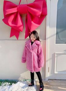 Giacca da cappotto per bambini Neonate Antivento Moda invernale Colletto per la sera Colletto in pile Addensare Caldo Bambini Capispalla lunghi Abbigliamento1581417