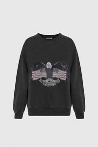 Vintage Sweatshirt Eagle Print Designer Sweater Fried Snow Wash Water Pullover Hoodie Women Fashion Sportshirt
