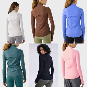 Lu Autumn Winter Full Zip Jackets Quick-drying Yoga Cloth Hip Length Fiss Coat Cotton Sweatshirts Slim Fit Long Sleeve Shirts Sports Jacket with