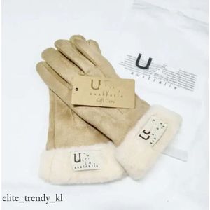 Uggg Glove Design Faux Fur Style Ugglove For Women Winter Outdoor Warm Five Fingers Artificial Leather Gloves Wholesale 797