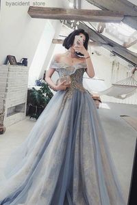 Urban Sexy Dresses Luxury Formal Dress Women Elegant Off The Shoulder Prom Gold Lace Appliques Evening Gowns 2023 Hot Vestidos De Gala L240309