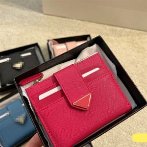 Saffiano Designer Wallets Men Wallet Women Purse Leather Triangle Mini Luxury Card Holder329m