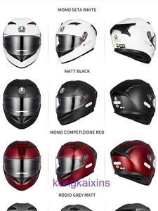 AGV Nuovo Casco Integrale K3 Moto Caschi da Corsa per Uomo e Donna con Doppie Lenti Grandi Ali di Coda Quattro Stagioni Standard Nazionale Estate