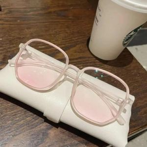 Sunglasses 2024 Korean Oversized Gradual Pink Powder Blusher Glasses Fashion Computer Goggle Women's Blue Light Blocking