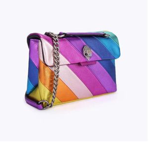 Kurt Geiger Deigner Bag Medium Size Kensington Shoulder Bags Real Leather Handbag Rainbow Micro Fiber Eagle Head Luxury Cross Body Purse med full mode Bag4664